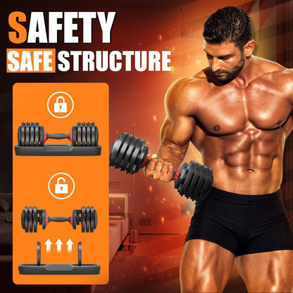 25LB 5 in 1 Single Adjustable Dumbbell Free Dumbbell Weight Adjust